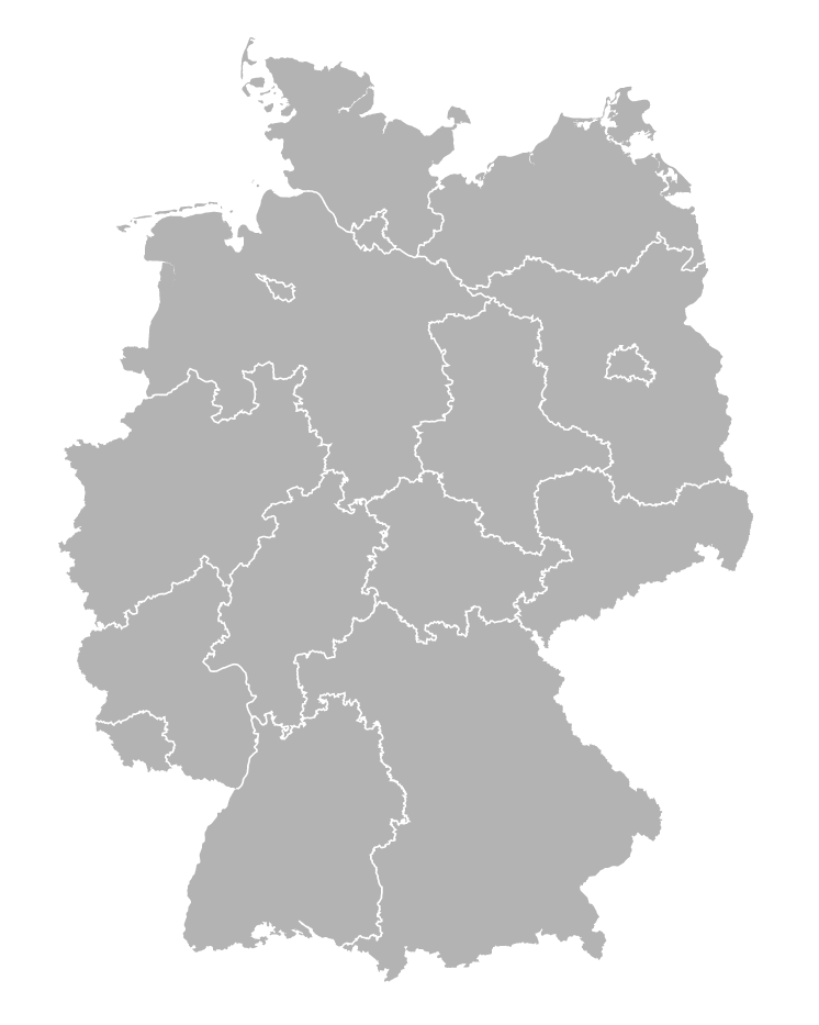 Deutschlandkarte mit markierten Bundesland